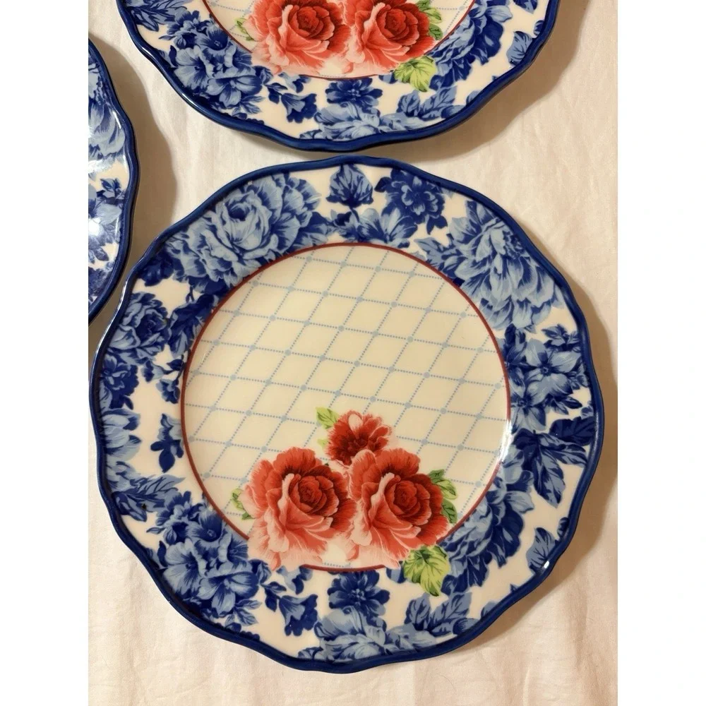 The Pioneer Woman Set of 4 Heritage Floral Ceramic Dinner Plates